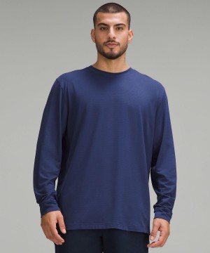 Chemise À Manches Longues Lululemon License to Train Relaxed-Fit Homme Bleu | FR_LuLu97414