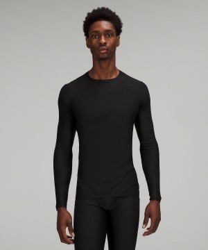 Chemise À Manches Longues Lululemon SenseKnit Running Homme Noir | FR_LuLu28239