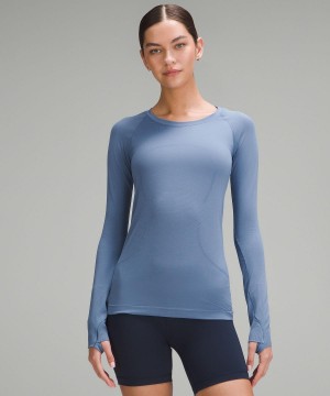 Chemise À Manches Longues Lululemon Swiftly Tech 2.0 Femme Bleu | FR_LuLu46992