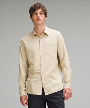 Chemises Boutonnées Lululemon Commission Long-Sleeve Homme Beige | FR_LuLu93450