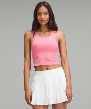 Chemises Lululemon Ebb to Street Cropped Racerback Femme Rose | FR_LuLu46351