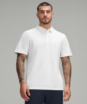 Chemises Lululemon Evolution Short-Sleeve Polo Homme Blanche | FR_LuLu37869