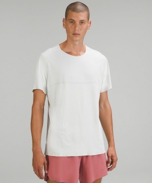 Chemises Lululemon Fast and Free Short-Sleeve Homme Blanche | FR_LuLu37557