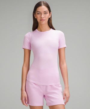 Chemises Lululemon Hold Tight Short-Sleeve Femme Rose | FR_LuLu46701