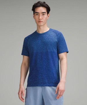 Chemises Lululemon Metal Vent Tech Short-Sleeve Homme Turquoise | FR_LuLu98132