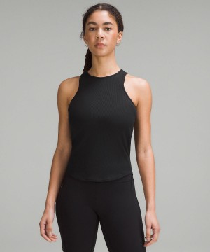 Chemises Lululemon Modal Silk Twist-Back Yoga Femme Noir | FR_LuLu51770