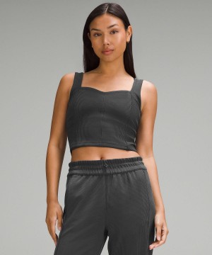 Chemises Lululemon Ribbed Softstreme Sweetheart Femme Noir | FR_LuLu80331