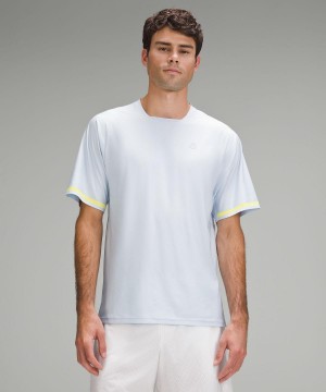 Chemises Lululemon Tennis Short-Sleeve Homme Bleu | FR_LuLu68770