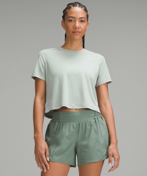 Chemises Lululemon Ultralight Waist-Length T-Shirt Femme Vert | FR_LuLu57972