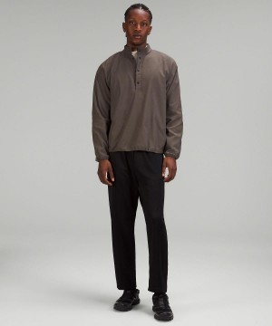 Chemises Lululemon Woven Long-Sleeve Henley Homme Noir | FR_LuLu55001