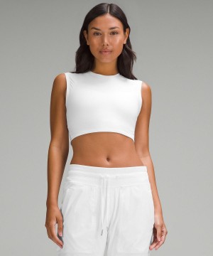 Chemises Lululemon Wundermost Ultra-Soft Nulu Super-Cropped Femme Blanche | FR_LuLu99355