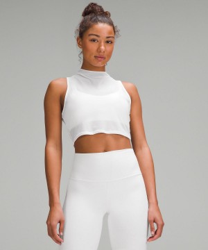 Debardeur Lululemon Keyhole Mesh Femme Blanche | FR_LuLu22025