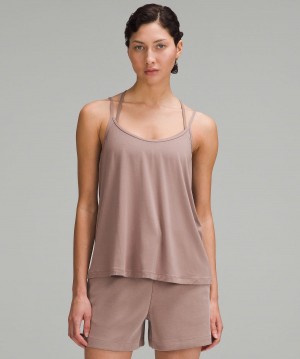 Debardeur Lululemon Modal Silk-Blend Spaghetti Strap Femme Marron | FR_LuLu26071