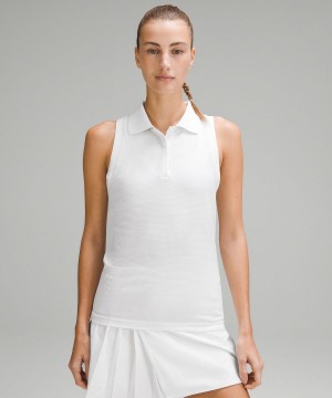 Debardeur Lululemon Swiftly Tech Sleeveless Polo Shirt Femme Blanche | FR_LuLu90930