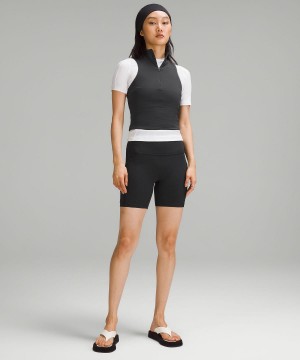 Debardeur Lululemon Tight-Fit Lined Half-Zip Femme Noir | FR_LuLu16606