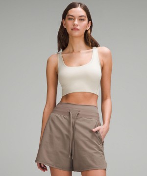 Debardeur Lululemon Wundermost Ultra-Soft Nulu Scoop-Neck Cropped Femme Marron | FR_LuLu85132