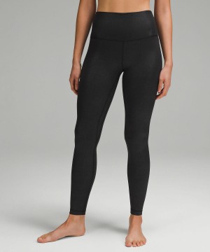 Leggings Lululemon Align™ High-Rise Ribbed Pant 28" Femme Noir | FR_LuLu53814