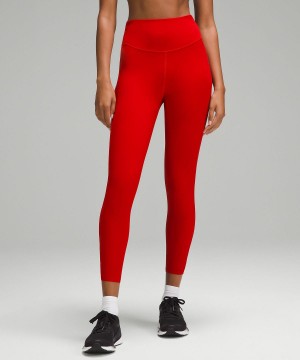 Leggings Lululemon Base Pace High-Rise Tight 25" Femme Rouge Foncé | FR_LuLu47668