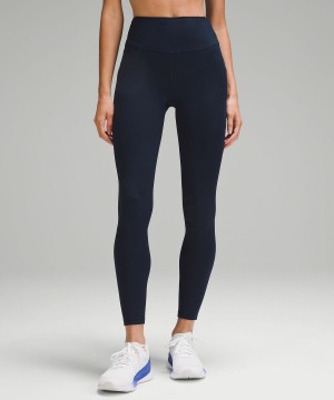 Leggings Lululemon Fast and Free High-Rise Thermal Tight 28" Femme Bleu Marine | FR_LuLu82693