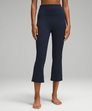 Leggings Lululemon Groove Super-High-Rise Crop 23" Femme Bleu Marine | FR_LuLu39418