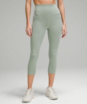 Leggings Lululemon Wunder Train High-Rise Crop 21" Femme Vert | FR_LuLu57170