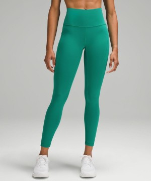 Leggings Lululemon Wunder Train High-Rise Tight with Pockets 25" Femme Vert | FR_LuLu78636