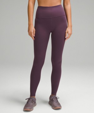 Leggings Lululemon Wunder Train High-Rise Ribbed Tight 28" Femme Violette | FR_LuLu20130