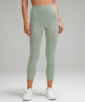 Leggings Lululemon Wunder Train High-Rise Crop 23" Femme Vert | FR_LuLu83679