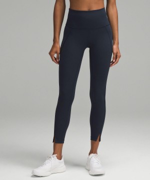 Leggings Lululemon Wunder Train High-Rise Tight 25" Femme Bleu Marine | FR_LuLu48172