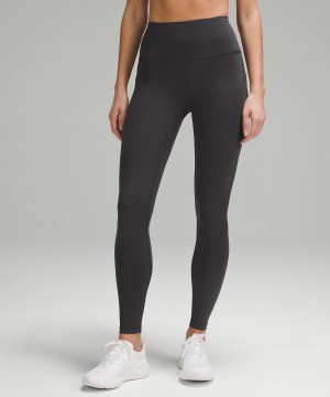 Leggings Lululemon Wunder Train High-Rise Tight with Pockets 28" Femme Grise Foncé | FR_LuLu60102