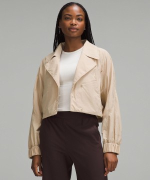 Manteaux Et Vestes Lululemon Cropped Trench Femme Beige | FR_LuLu12402