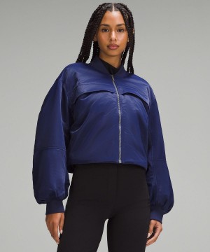 Manteaux Et Vestes Lululemon Insulated Ruched Bomber Femme Bleu | FR_LuLu31848