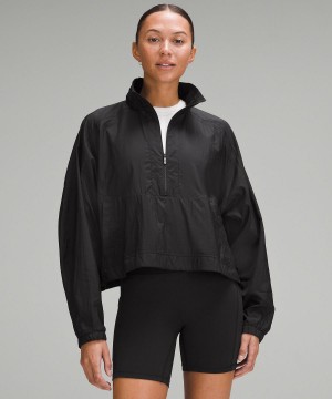 Manteaux Et Vestes Lululemon Lightweight Woven Side-Snap Anorak Femme Noir | FR_LuLu75501