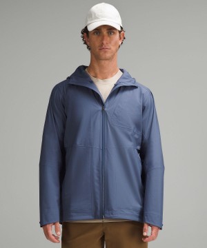 Manteaux Et Vestes Lululemon Waterproof Full-Zip Rain Homme Bleu | FR_LuLu82897