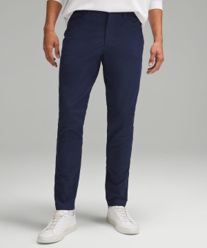 Pantalon Lululemon ABC Slim-Fit 5 Pocket 34"L Homme Bleu Marine | FR_LuLu44396