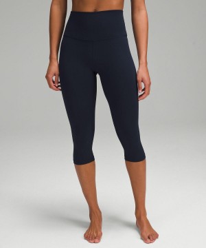 Pantalon Lululemon Align™ High-Rise Crop 17" Femme Bleu Marine | FR_LuLu95281