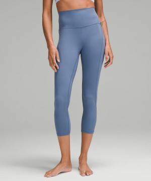 Pantalon Lululemon Align™ High-Rise Crop with Pockets 23" Femme Bleu | FR_LuLu58080