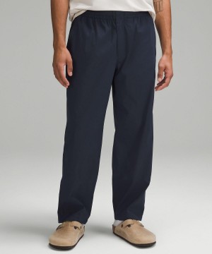 Pantalon Lululemon Poplin Relaxed-Fit Homme Bleu Marine | FR_LuLu21991