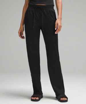 Pantalon Lululemon Soft Jersey Straight-Leg Mid-Rise Femme Noir | FR_LuLu24744