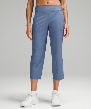 Pantalon Lululemon Warpstreme Multi-Pocket Mid-Rise Golf Crop 24" Femme Bleu | FR_LuLu29974