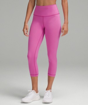 Pantalon Lululemon Wunder Train High-Rise Crop 21" Femme Rose | FR_LuLu21467