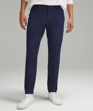 Pantalons Lululemon ABC Slim-Fit 5 Pocket 32"L Homme Bleu Marine | FR_LuLu39540