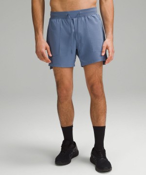 Short Lululemon License to Train Linerless 5" Homme Bleu | FR_LuLu49662