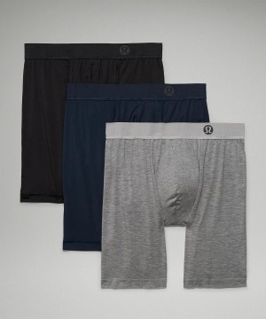 Sous Vêtement Lululemon Always In Motion Long Boxer 7" 3 Pack Homme Noir Grise Bleu Marine | FR_LuLu92966