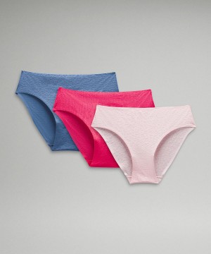 Sous Vêtement Lululemon InvisiWear Mid-Rise BikiniPerformance Lace Femme Bleu Rose | FR_LuLu17361