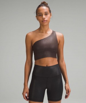 Soutien Gorge Sport Lululemon Align™ Asymmetrical Ribbed Femme Marron | FR_LuLu55851