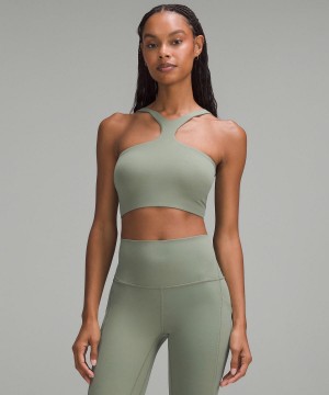 Soutien Gorge Sport Lululemon Bend This V and Racer Femme Grise Vert | FR_LuLu77325