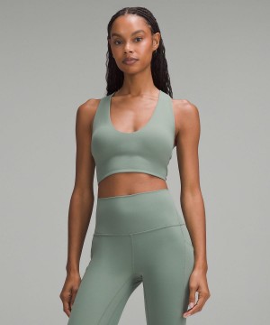 Soutien Gorge Sport Lululemon Bend This Scoop and Cross Femme Grise Vert | FR_LuLu66677