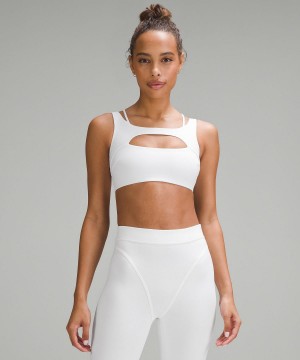 Soutien Gorge Sport Lululemon Everlux Front Cut-Out Train Femme Blanche | FR_LuLu94678