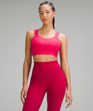 Soutien Gorge Sport Lululemon Like a Cloud Ribbed Longline Femme Rouge | FR_LuLu37776